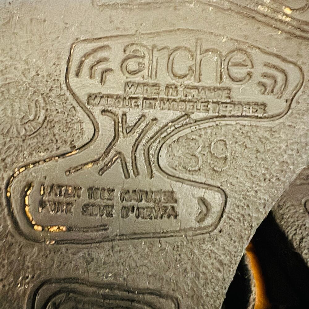 Arche France Womens Nubuck Leather Black Wedge Sandals & Dust Bag Sz 39 US 8 - Picture 8 of 16